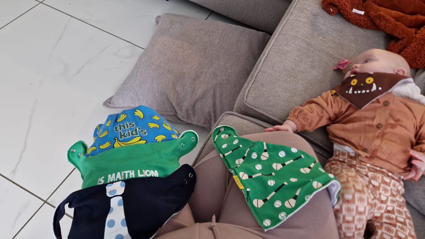 Customer photo review of Imperfect - 5 Girl Organic DribbleBoo Bandana Bibs