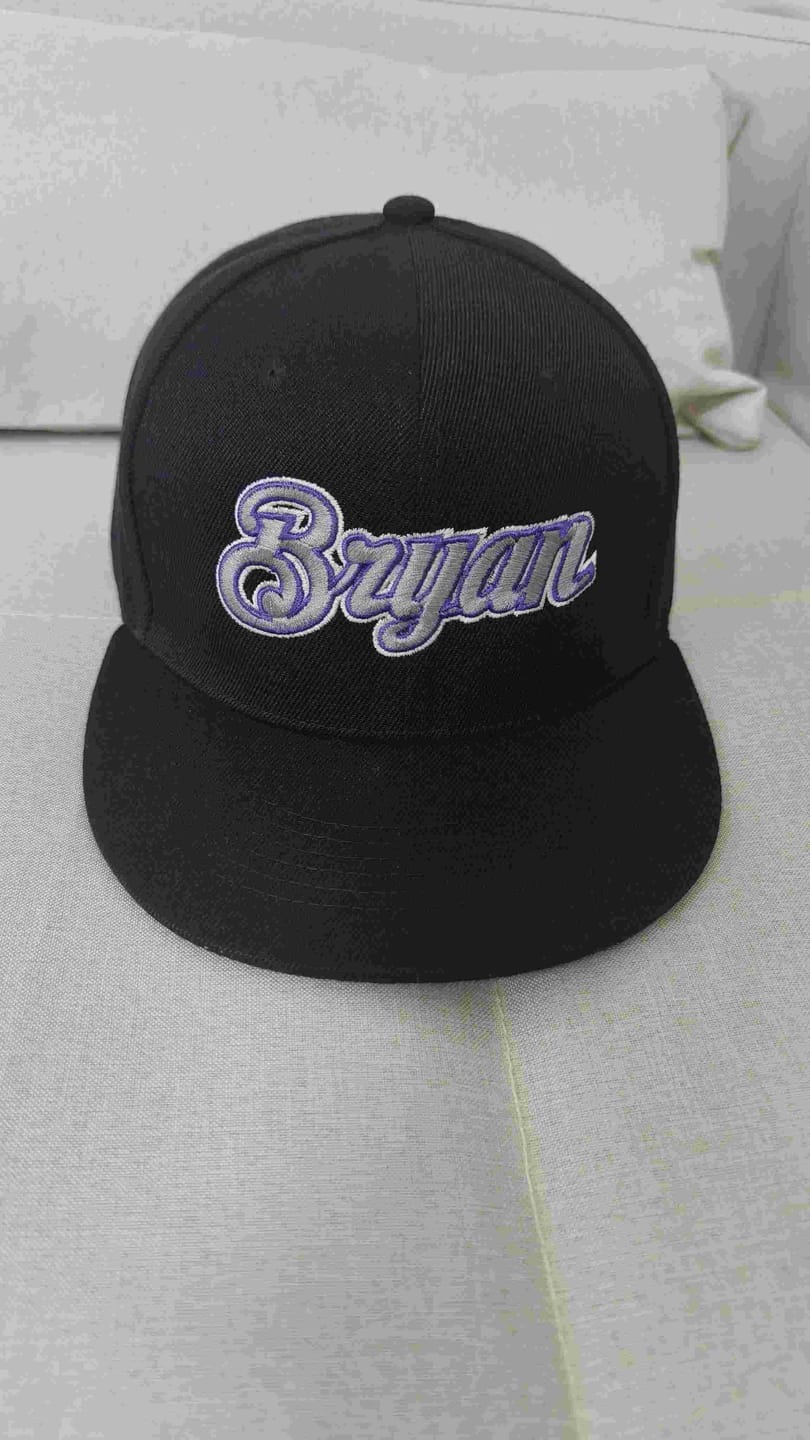 Customer photo review of Custom Red White-Black 3D Puff Embroidery Flat Embroidery Curved Eaves Sport Design Baseball Cap