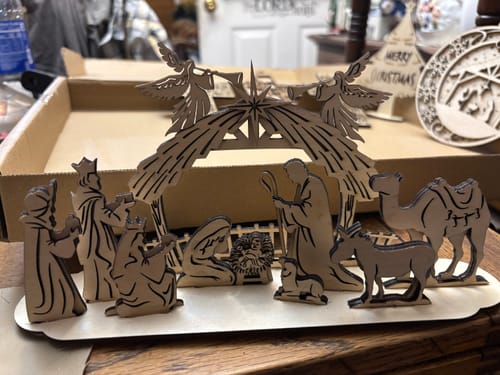 Customer photo review of Laser cut nativity scene miniatures table decor svg file