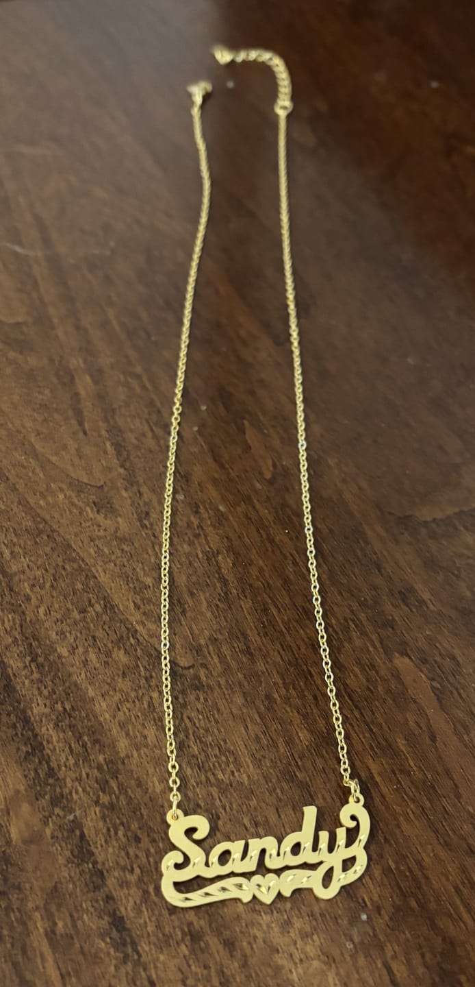 Customer photo review of Name Pendant in Diamond cut