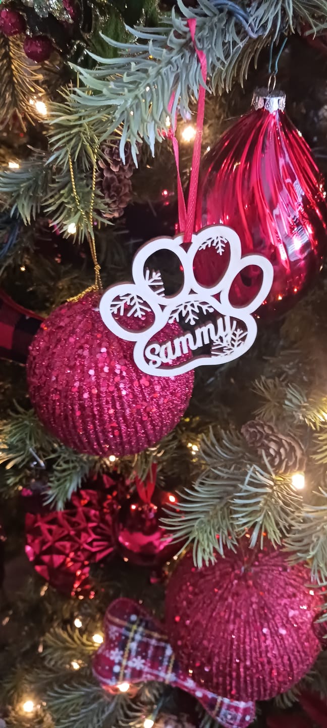 Customer photo review of Personalized Pet Christmas Ornament