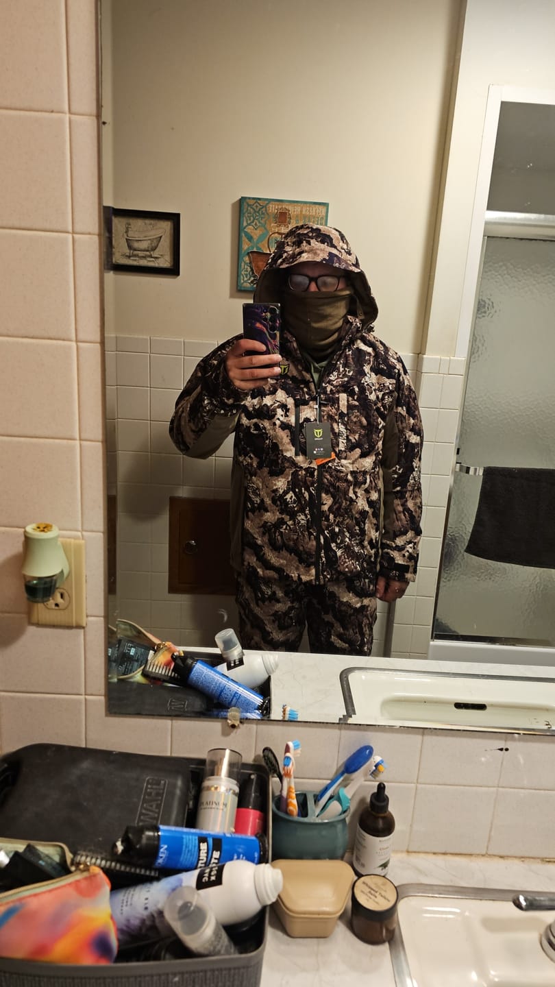 Customer photo review of Altus Whitetail Ultra Silent Hunting Suit Men's Water Resistant Hunting Clothes