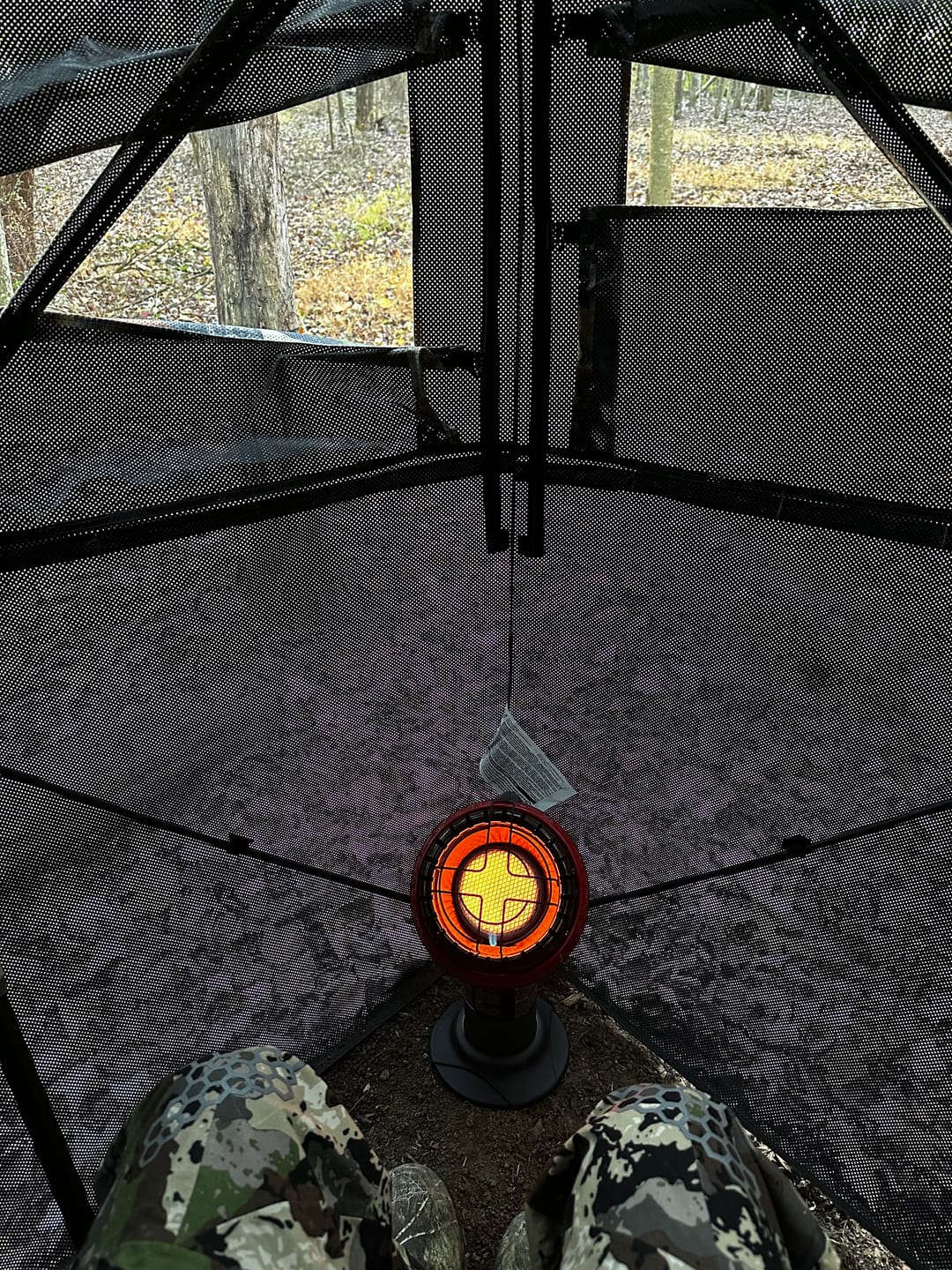 Customer photo review of Vis Series See Through Hunting Blind, Pop Up Ground Deer Blind