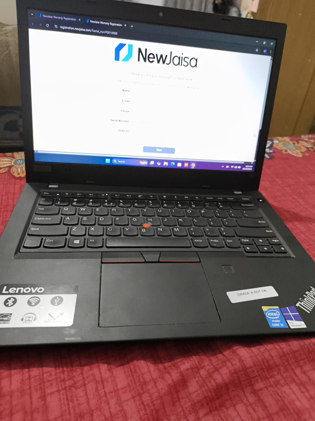 Customer photo review of Lenovo ThinkPad Laptop | L480 | Intel i5-8th Gen | 14" HD | Win 11 Pro | Refurbished