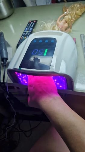 Customer photo review of Nail Lamp For Fast Drying And Portable Gel Cure
