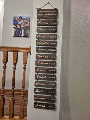 Customer photo review of Custom Name Slat (Add On For Existing Sign)｜2024 Version Engraved Design