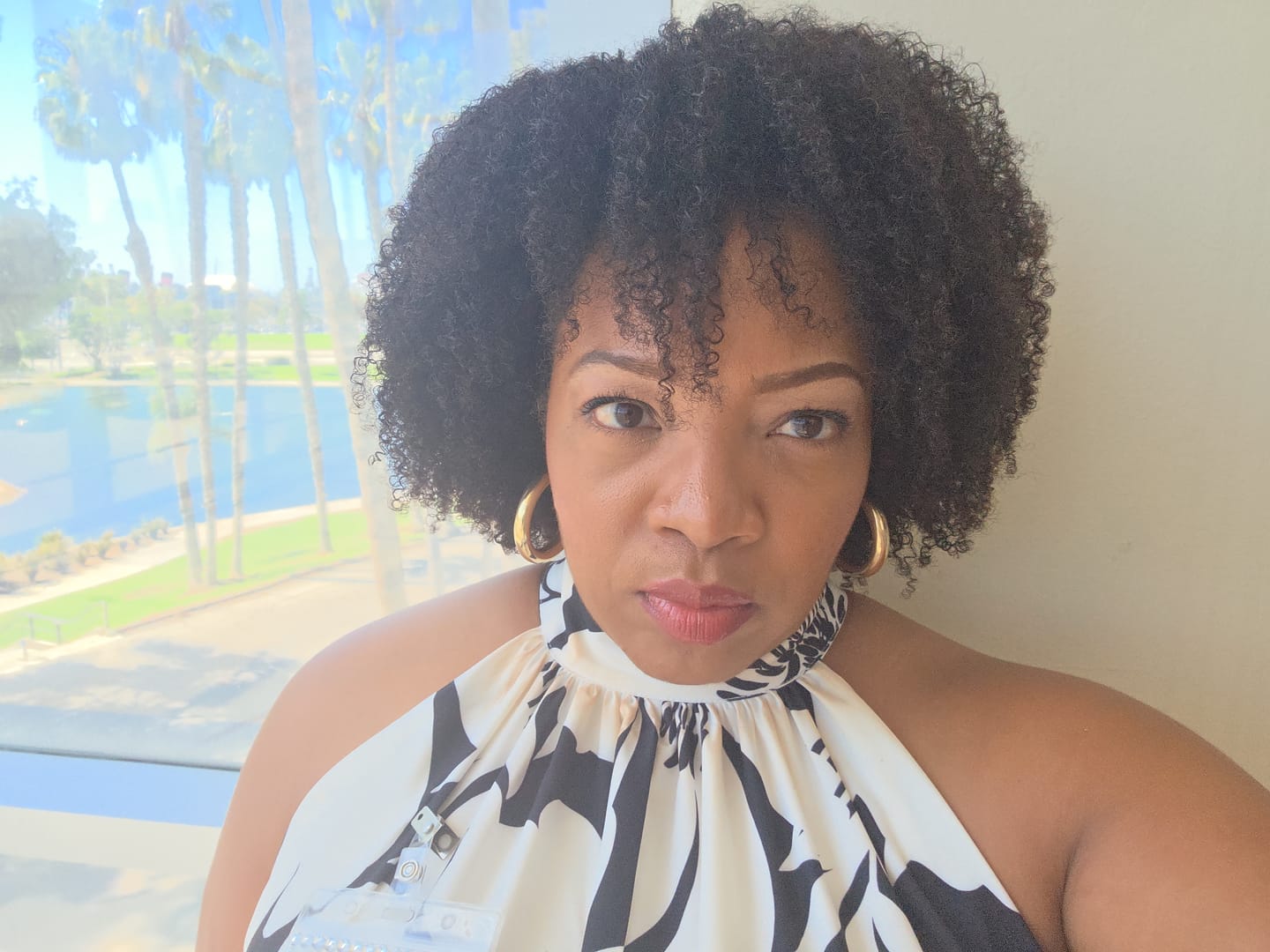 Customer photo review of Mary Afro Kinky Curly Human Hair Headband Wig