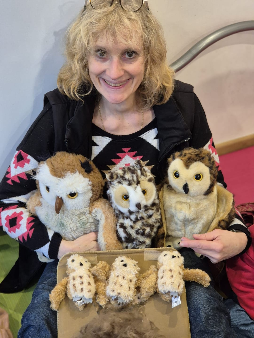 Customer photo review of Tawny Owl avec 3 bébés Marionnette