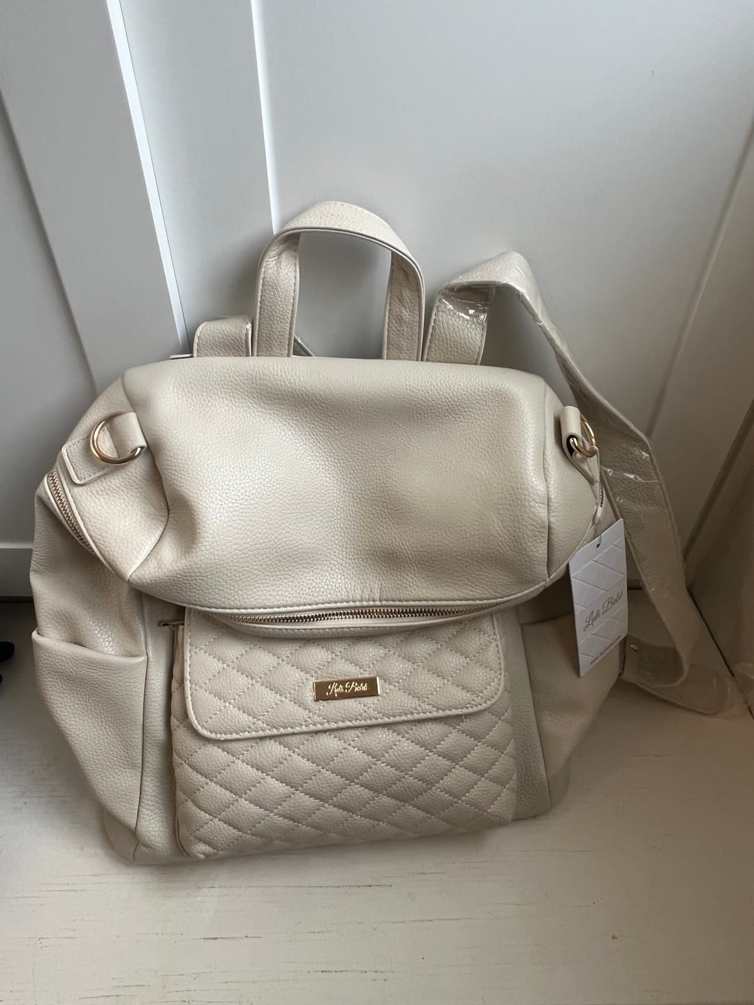 Customer photo review of Signature Diaper Bag Pearl White