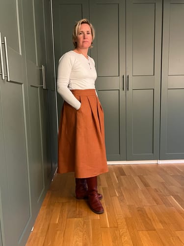 Customer photo review of Jupe Othilie - lin terracotta