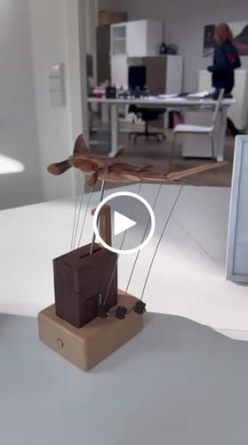Customer video review of Handcrafted Wooden Manta Ray Automaton