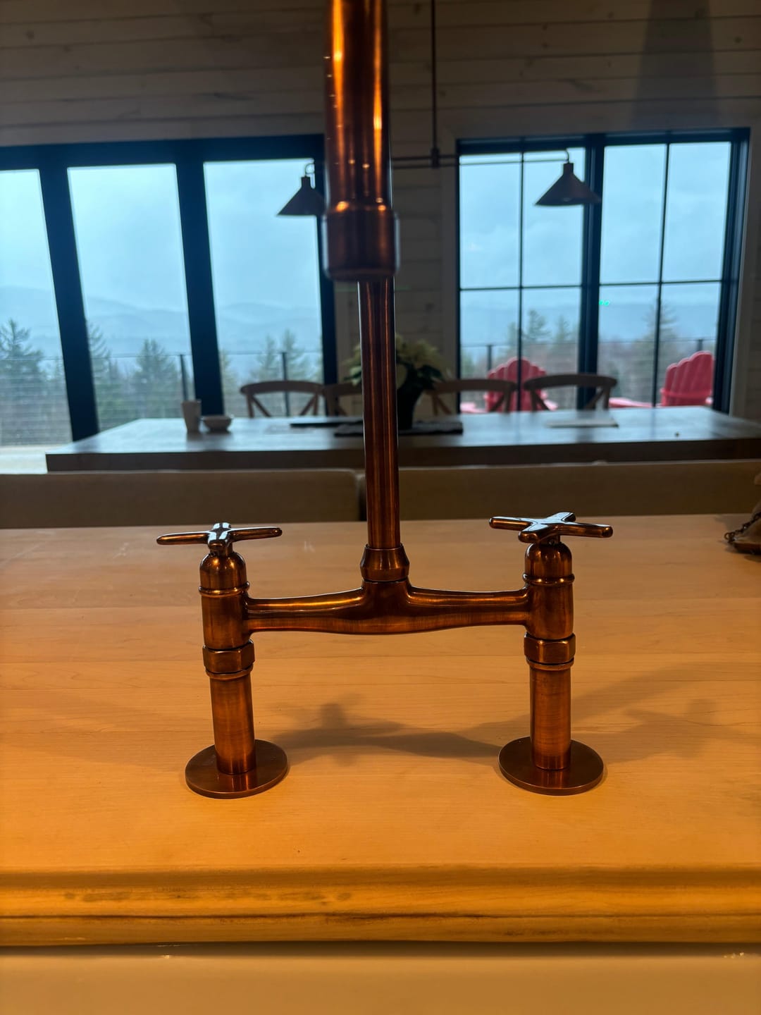 Customer photo review of Copper Bridge Faucet, Vintage Kitchen Sink Faucet, Copper Tap