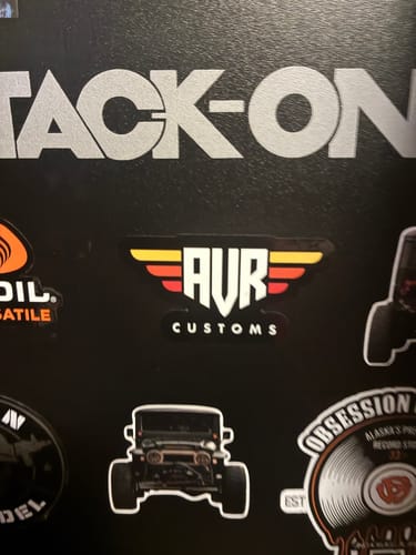 Customer photo review of AVR Customs Wing Stickers 4"x2"- 3 Pack