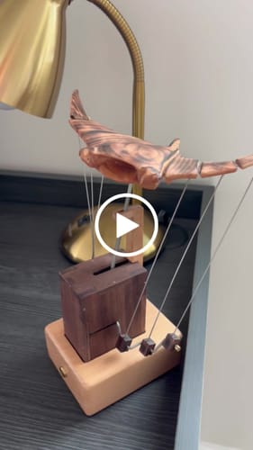 Customer video review of Handcrafted Wooden Manta Ray Automaton