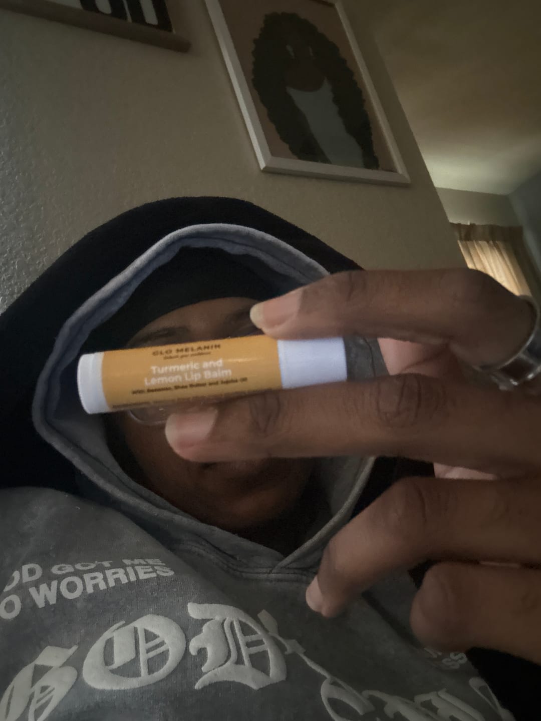 Customer photo review of Turmeric and Lemon Lip Balm (for Dark Lips)