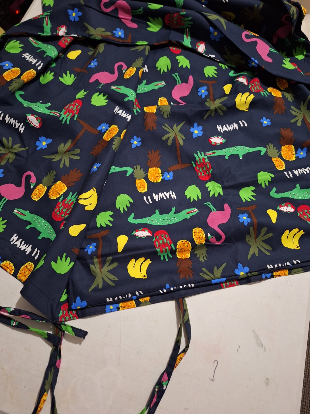 Customer photo review of Drawn Tropical Scenery Cotton Poplin Fabric