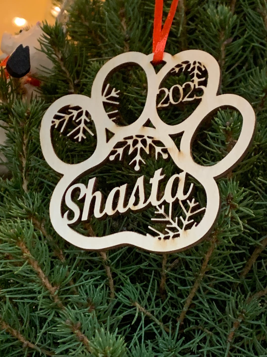 Customer photo review of Personalized Pet Christmas Ornament