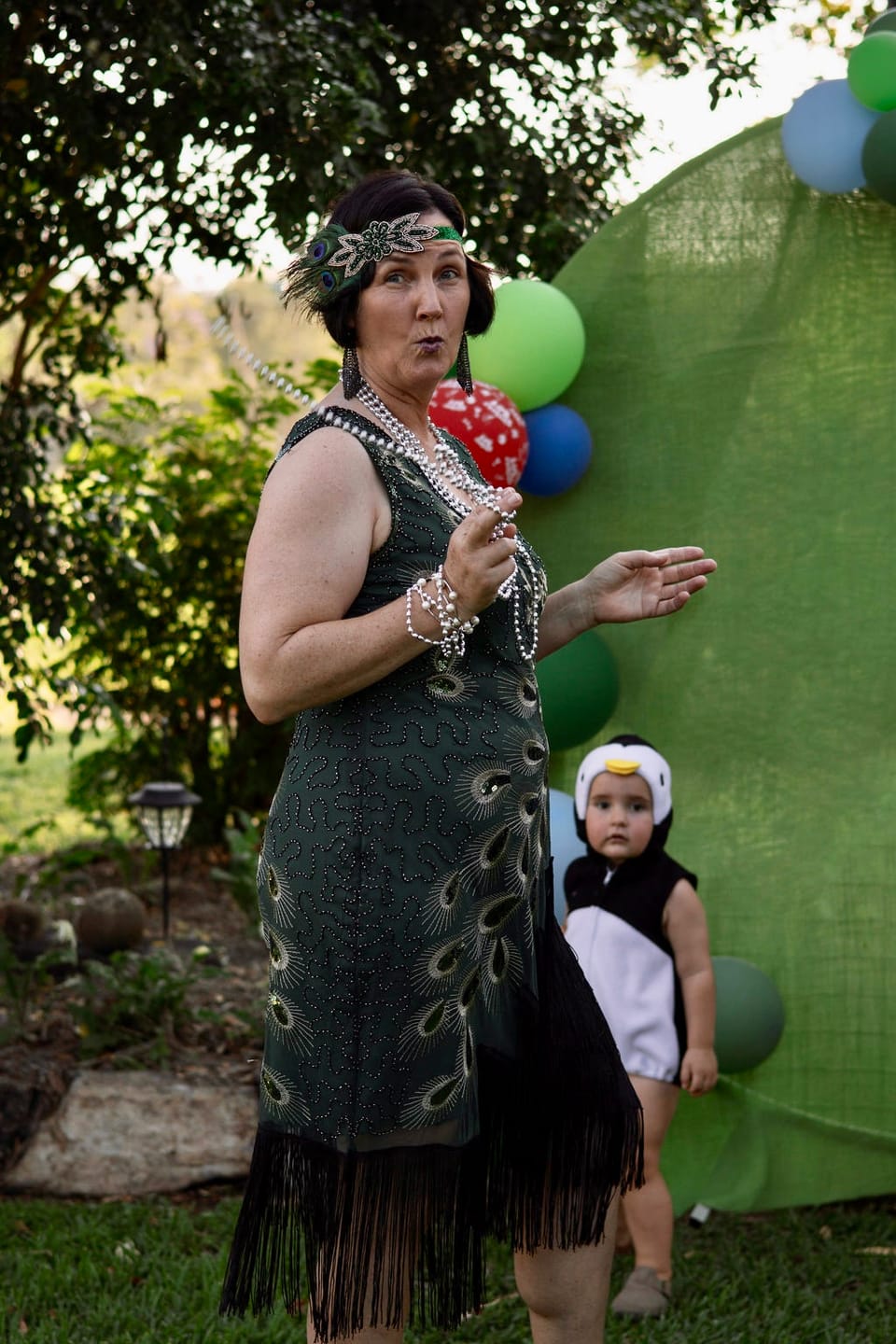 Customer photo review of Lena 1920s Flapper Dress - Blue