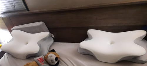 Customer photo review of Cervical Pillow for Neck Pain, Migraines & Sleep Apnea