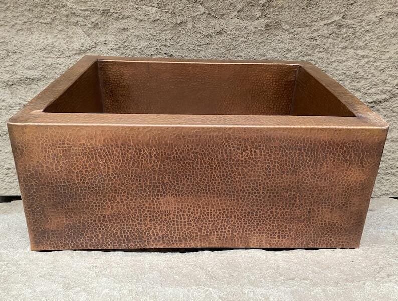 Customer photo review of Apron Front Copper Kitchen Sink, 14 gauge Farmhouse Copper Kitchen Sink