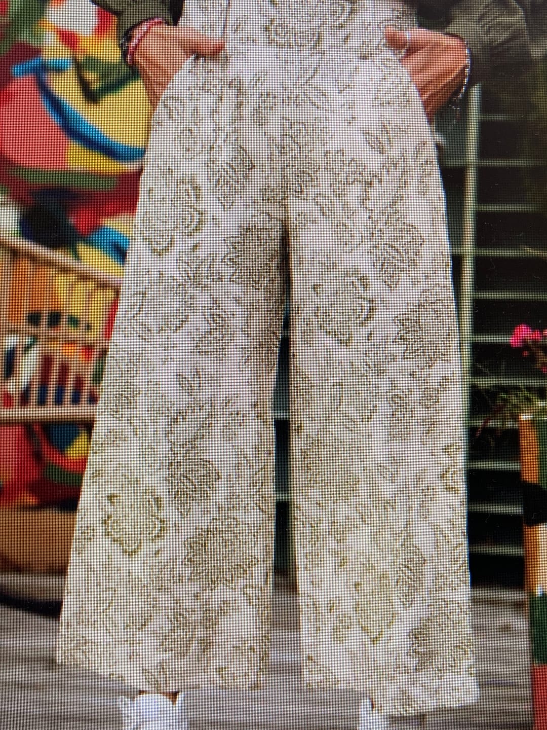 Customer photo review of Pantalon Alex - toile de Jouy kaki