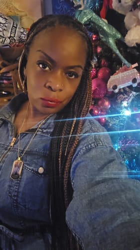 Customer photo review of Custom Name Photo Dog Tag Memorial Necklace