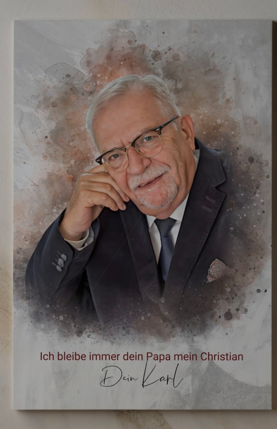 Customer photo review of Persönliches Trauer Geschenk | Gedenkbild für Verstorbene | Geschenk zur Beerdigung
