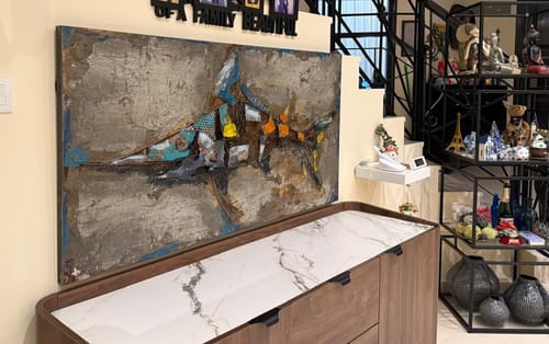 Customer photo review of Swordfish Handcrafted Metal Art Painting 140X70 Cm Soap021