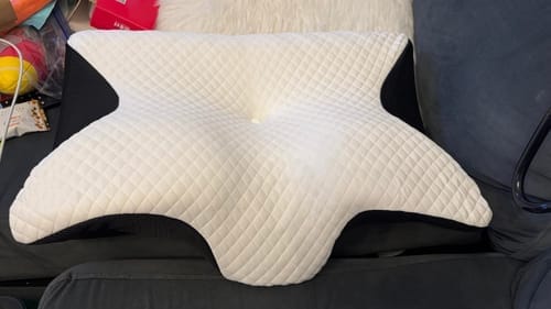 Customer photo review of Cervical Pillow for Neck Pain, Migraines & Sleep Apnea