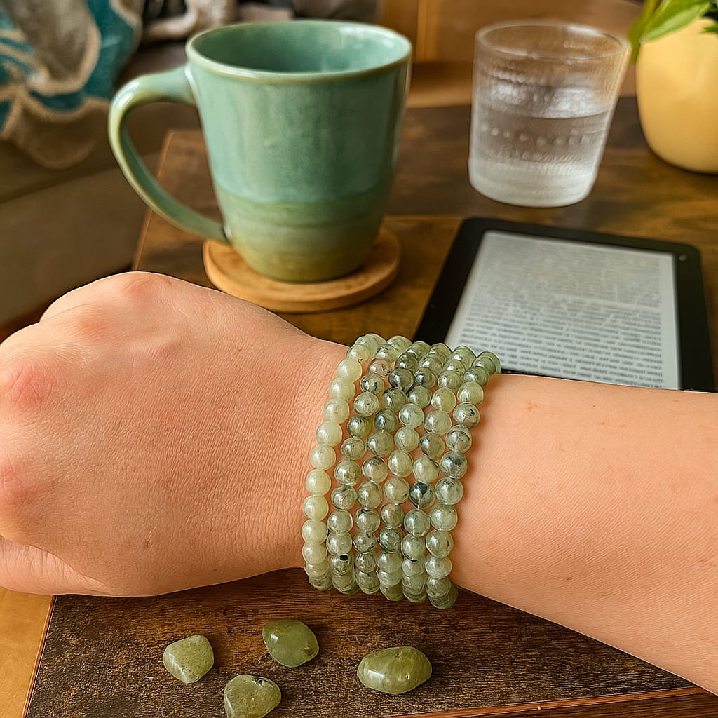 Customer photo review of PREHENITE BRACELET - 100% Pure Crystal Stone Bracelet with Premium Look