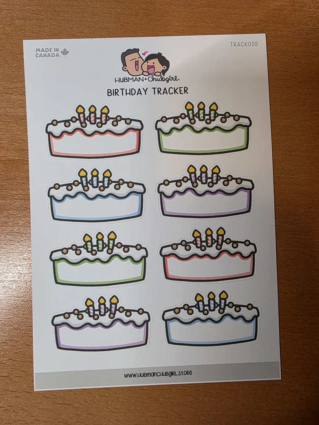 Customer photo review of Birthday Tracker Planner Stickers