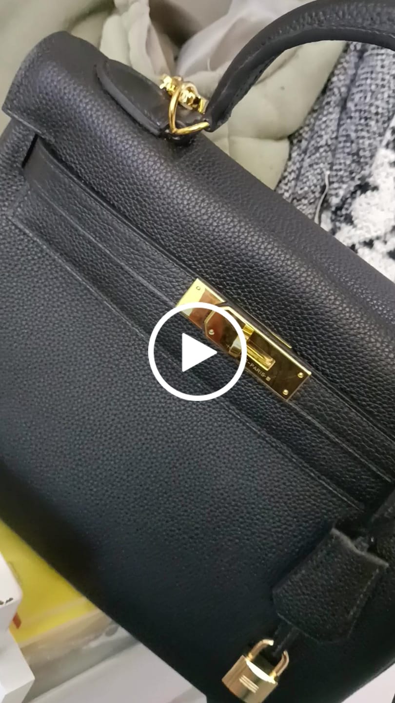 Customer video review of hm kelly 32cm black togo leather gold hardware