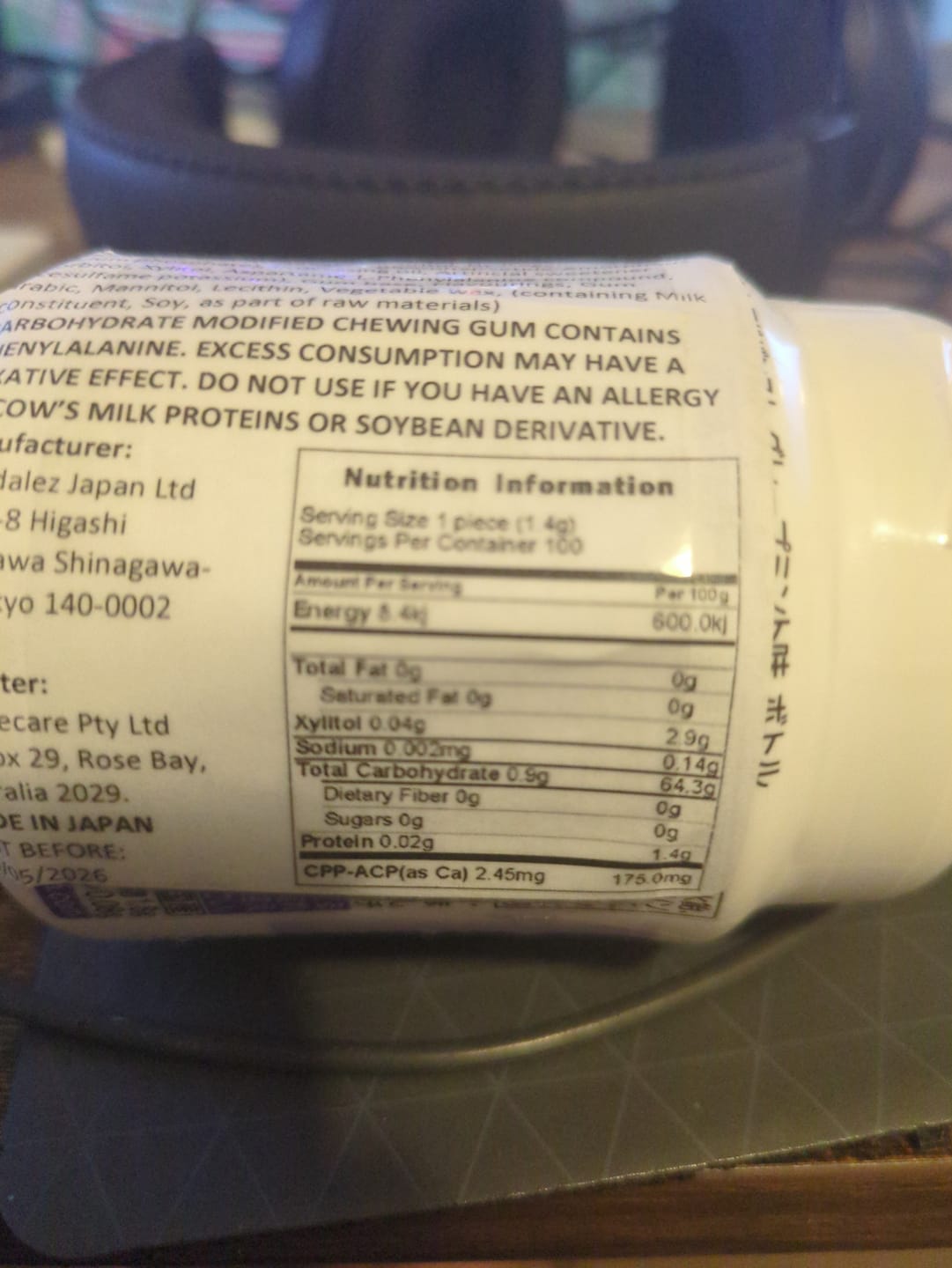 Customer photo review of Recaldent Plus - Gum Tub (Grape)
