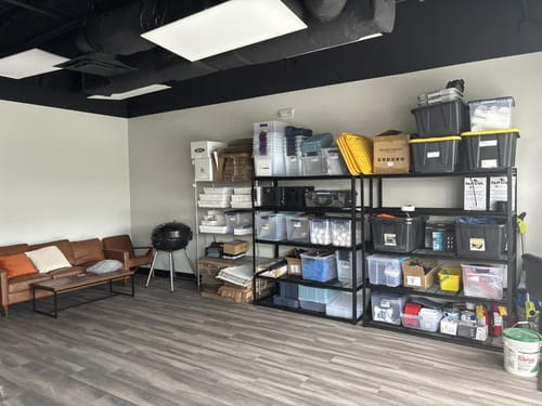 Customer photo review of REIBII Garage Shelving 60"W Adjustable Heavy Duty Metal Shelving Rust-Resistant Garage Organization for Warehouse, Basement,Workshop