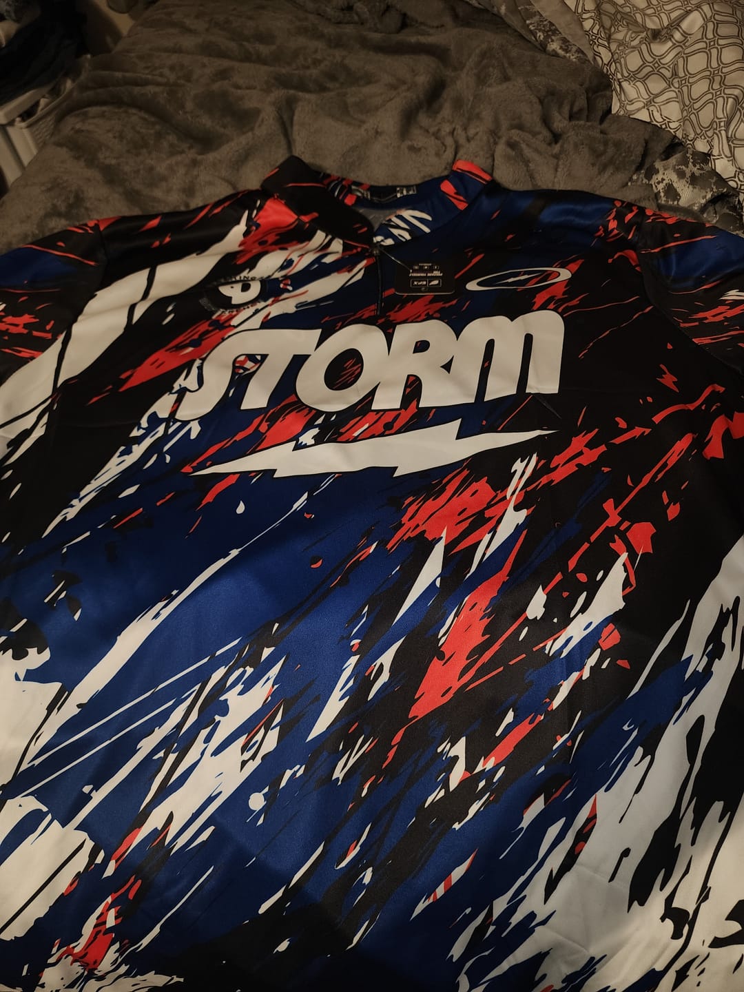 Customer photo review of ELEVATED - NAVY RED WHITE - BOWLING JERSEY