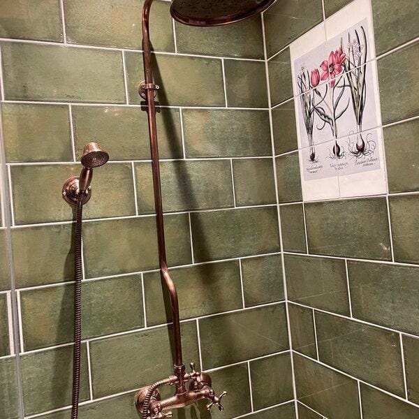 Customer photo review of Exposed Copper Shower System with Round Copper ShowerHead, Handheld Shower
