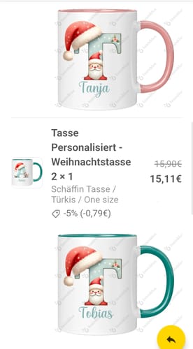 Customer photo review of Tasse Personalisiert - Weihnachtstasse 2