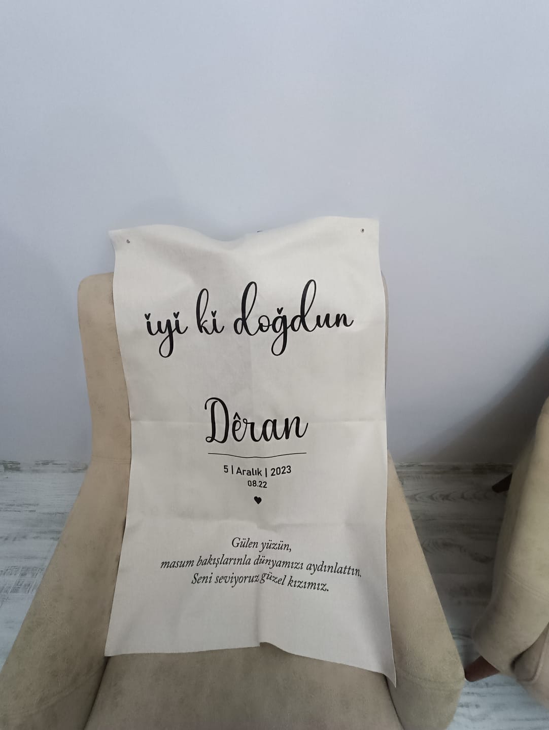 Customer photo review of Kişiselleştirilebilir Doğum Günü Örtüsü (#8)