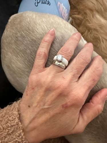 Customer photo review of Silicone Ring – 7mm Round Solitaire CZ | Patented Design - GlowStone Collection