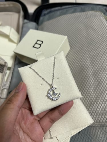 Customer photo review of Luna Crescent Necklace