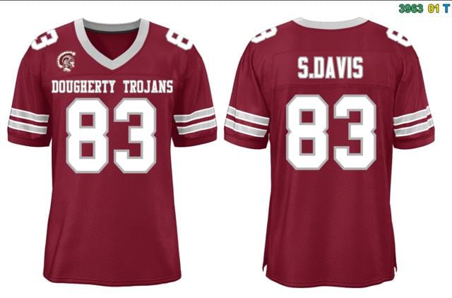 Customer photo review of Custom Burgundy White-Gray Classic Style Authentic American Football Jersey