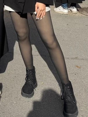 Customer photo review of Collant Polaire Peau Noire