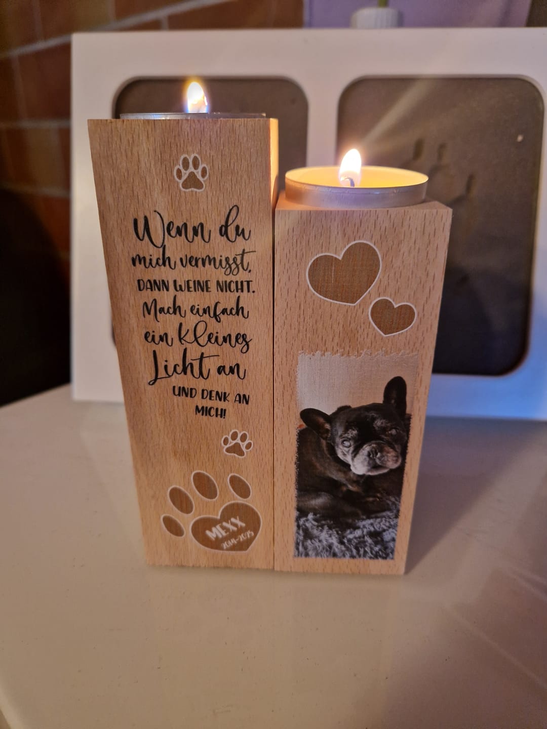 Customer photo review of Wenn du mich vermisst - Individueller Teelichthalter