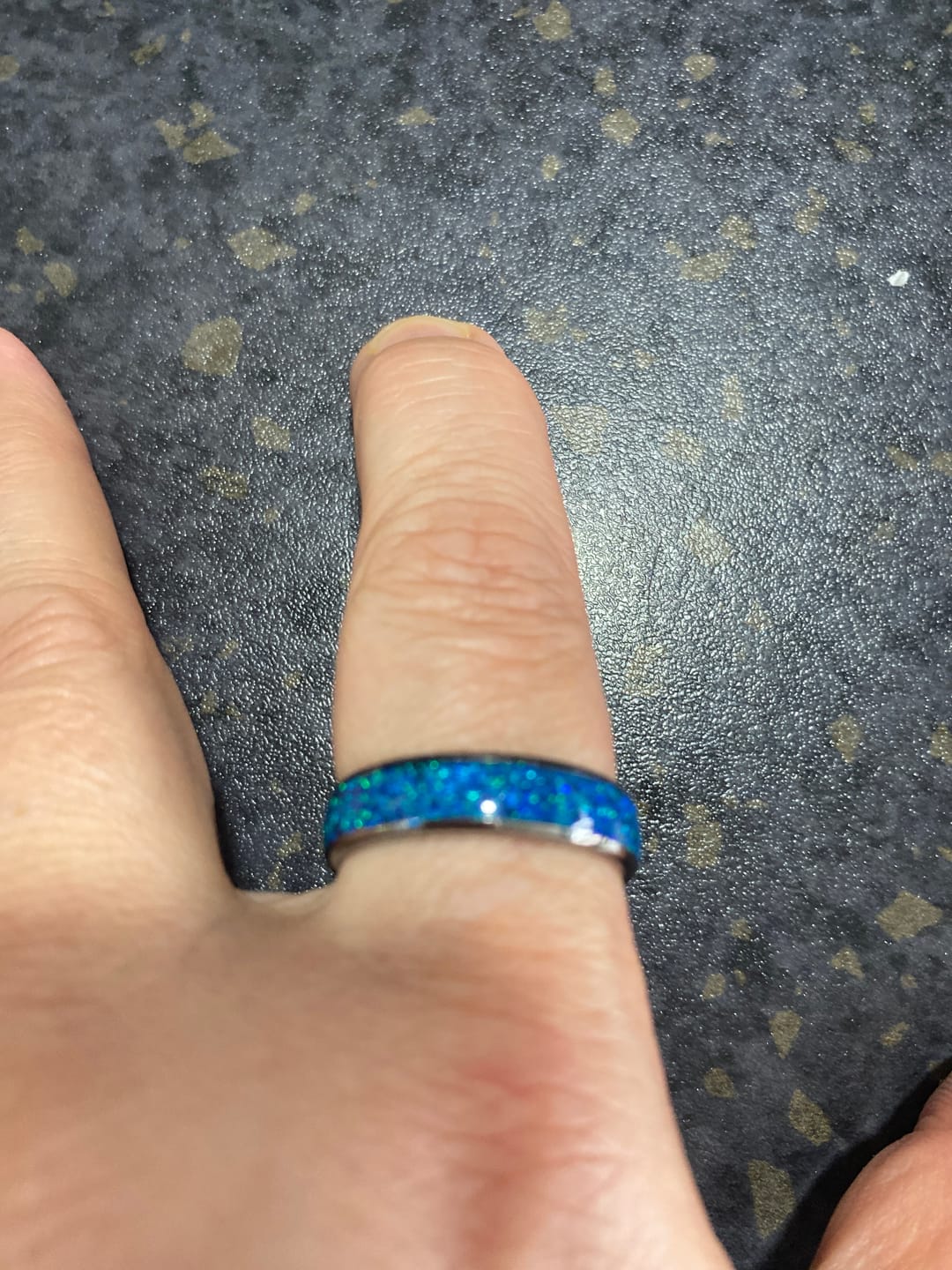 Customer photo review of The Blue Opal 6mm Wonder Ring