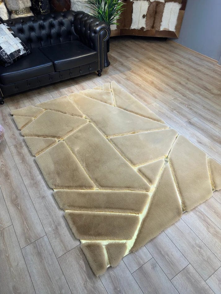 Customer photo review of Luxury ultra Soft Gold Faux Fur Area Rug, Handmade Elegant Plush Rug