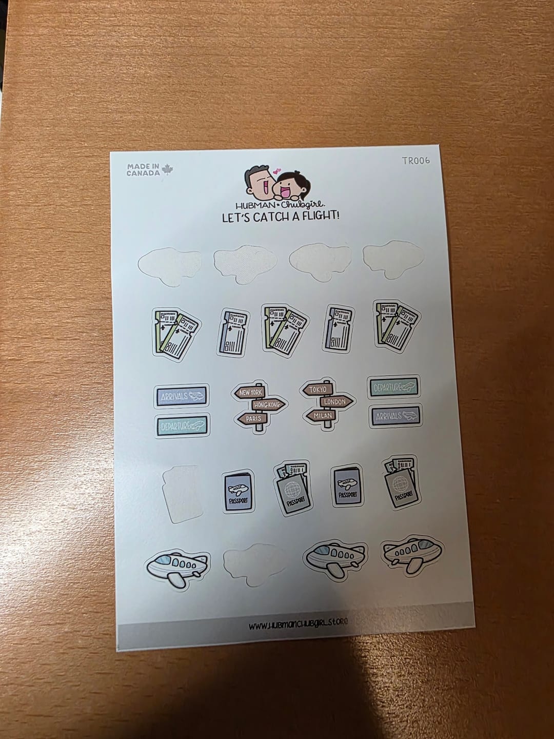 Customer photo review of Let's Catch a Flight Planner Stickers