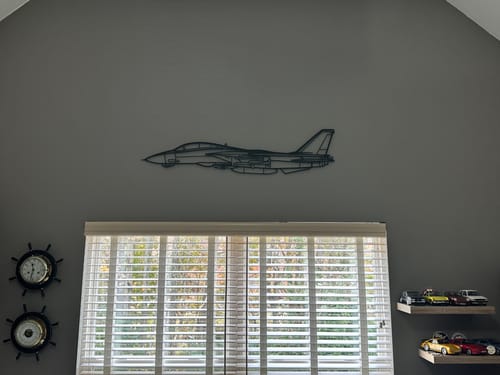 Customer photo review of F-14 Tomcat Silhouette Metal Wall Art