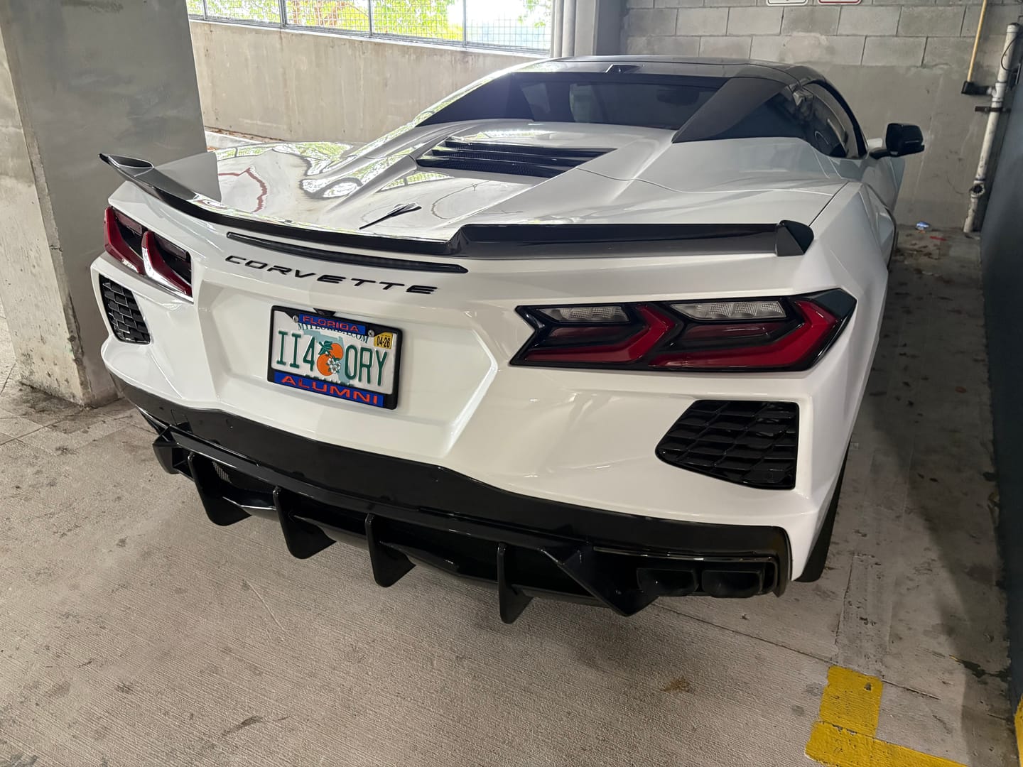 Customer photo review of Corvette C8 Stingray DRY CARBON FIBEr Add-On Rear Diffuser Fin