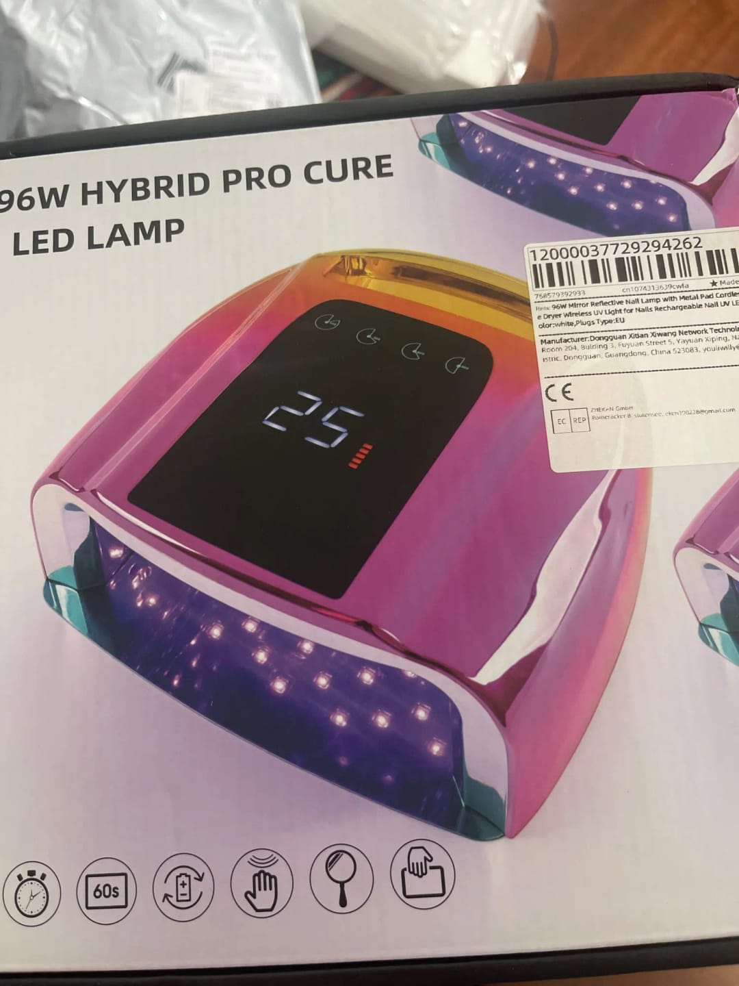 Customer photo review of Nail Lamp For Fast Drying And Portable Gel Cure