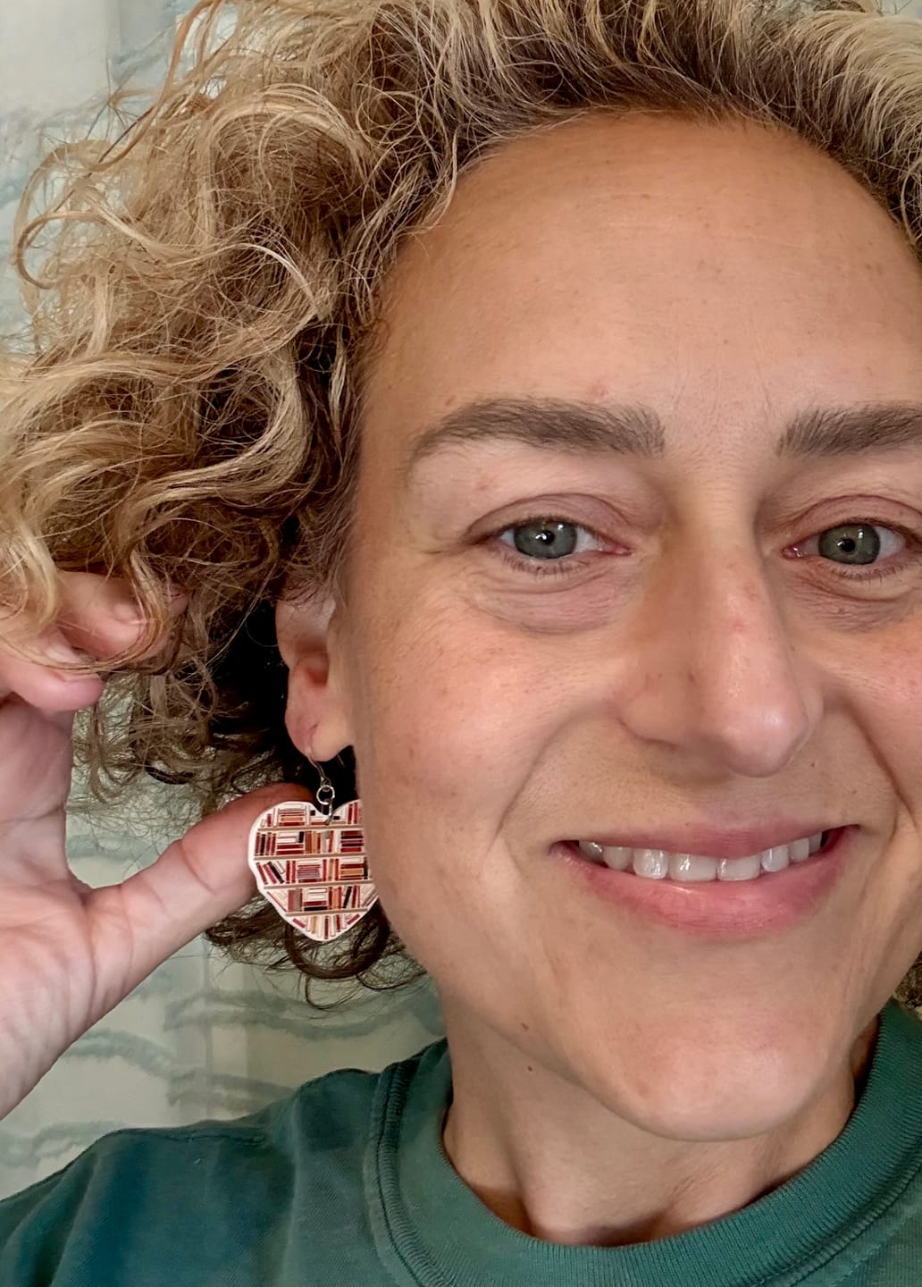 Customer photo review of Bookshelf Dangles Hypoallergenic Earrings for Sensitive Ears Made with Plastic Posts